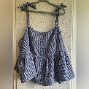 Old Navy White & Navy Blue Gingham Tank Top (NWOT)